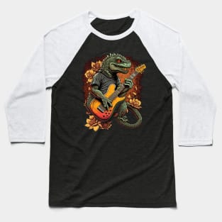 Reptile Playing a Guitar Baseball T-Shirt